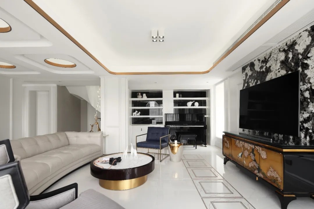 輕奢風(fēng)格家裝設(shè)計(jì)室內(nèi)裝修效果圖-二樓客廳 輕奢風(fēng)格家裝設(shè)計(jì)室內(nèi)裝修效果圖-二樓客廳