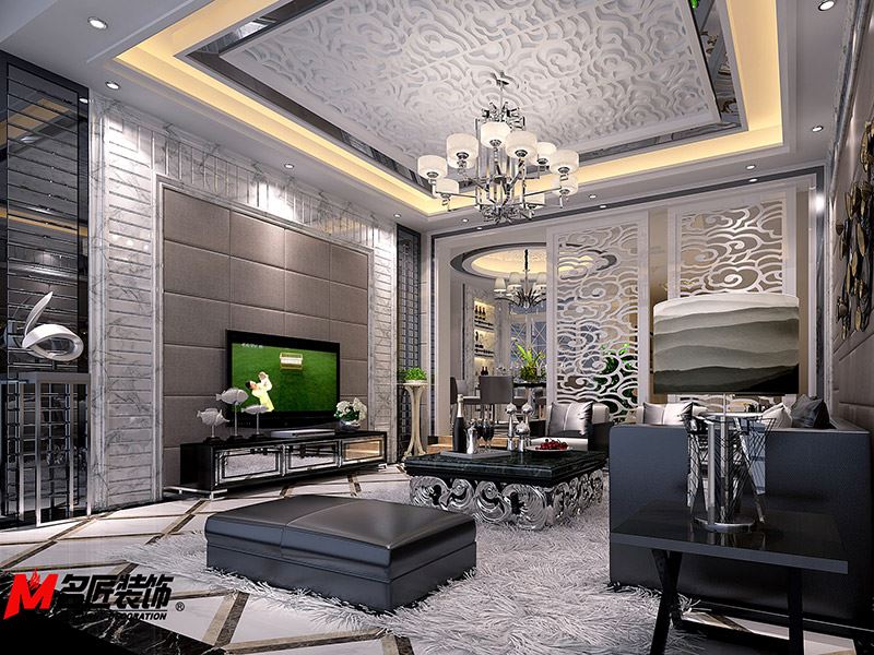 河源市東江雅苑現代簡約風格別墅裝修案例