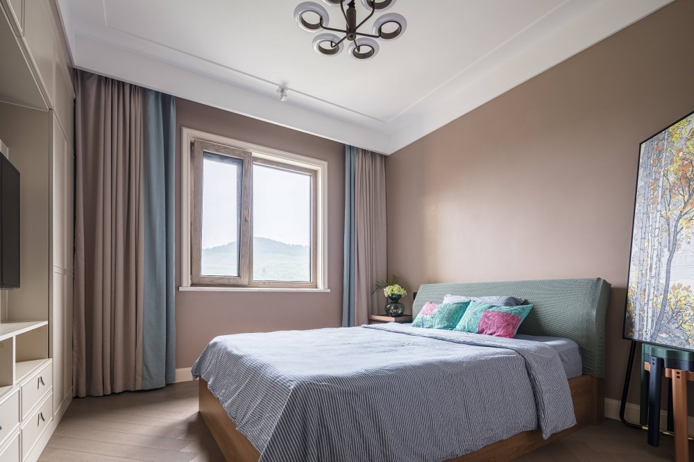 摩登復古風格室內家裝案例效果圖-次臥 摩登復古風格室內家裝案例效果圖-次臥