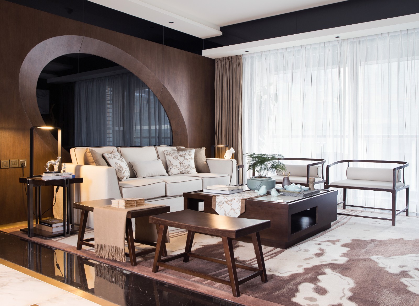 新中式風(fēng)格室內(nèi)設(shè)計家裝案例-客廳 新中式風(fēng)格室內(nèi)設(shè)計家裝案例-客廳