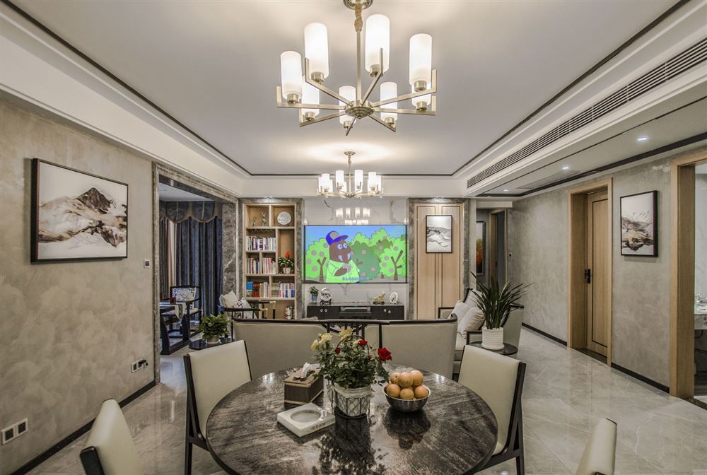 廣州市南沙奧園歐式風格三居室裝修案例