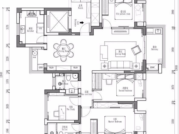 現(xiàn)代輕奢風(fēng)格室內(nèi)裝修效果圖-萬科金域藍灣四居143平米-室內(nèi)裝修設(shè)計平面圖 現(xiàn)代輕奢風(fēng)格室內(nèi)裝修效果圖-萬科金域藍灣四居143平米-室內(nèi)裝修設(shè)計平面圖