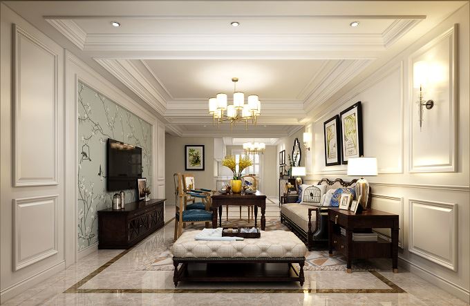 連云港市繁榮路6號(hào)小區(qū)美式風(fēng)格四居室裝修案例