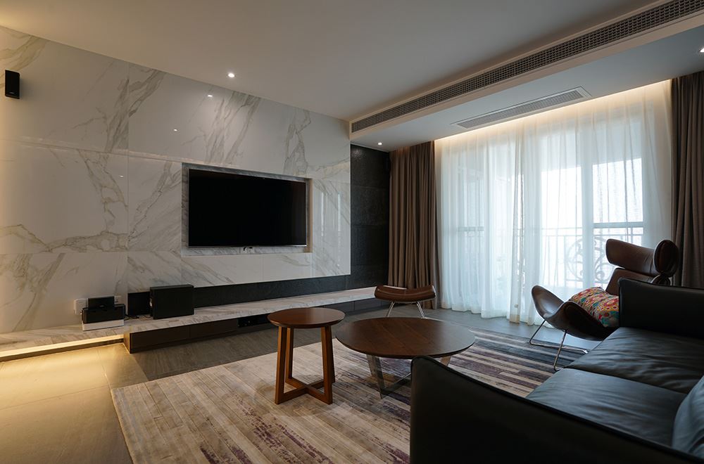 廣州市南沙灣御苑別墅現代簡約風格三居室裝修案例