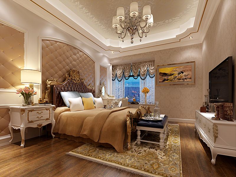 揭陽(yáng)市碧水云天歐式風(fēng)格四居室裝修案例