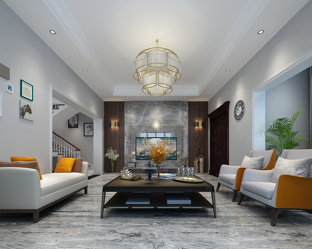 裝修公司現代簡約風格別墅裝修效果圖-客廳 裝修公司現代簡約風格別墅裝修效果圖-客廳