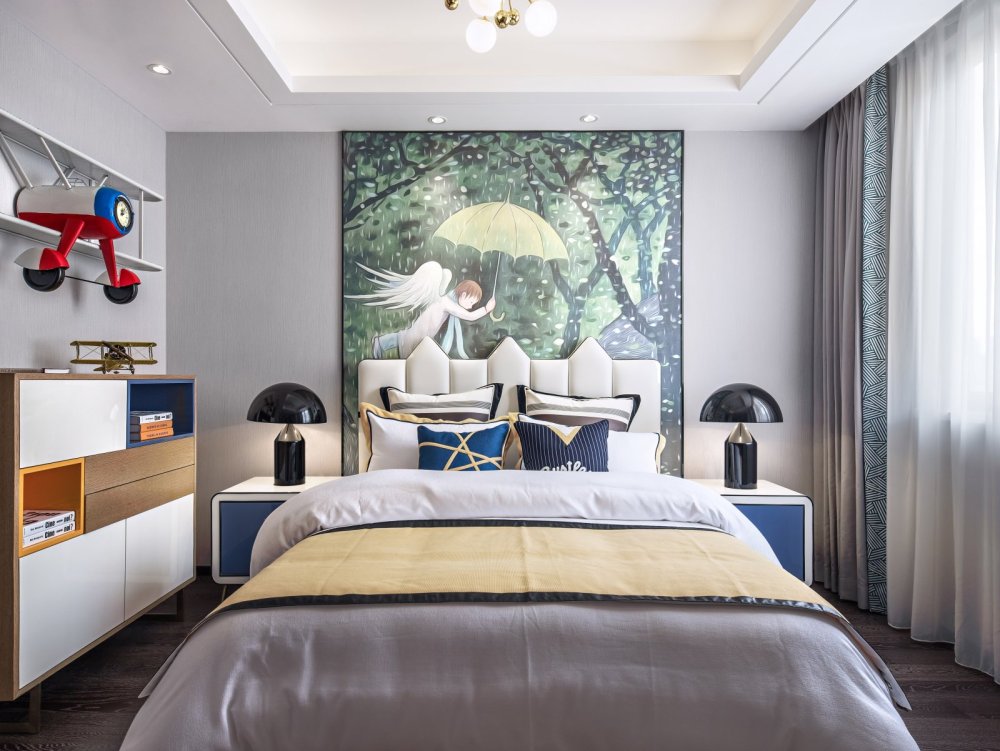 新中式風(fēng)格別墅室內(nèi)設(shè)計家裝案例-兒童房 新中式風(fēng)格別墅室內(nèi)設(shè)計家裝案例-兒童房