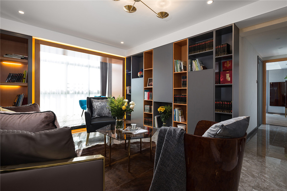 國悅九曲灣三居160平米輕奢風格室內裝修案例-書房 國悅九曲灣三居160平米輕奢風格室內裝修案例-書房