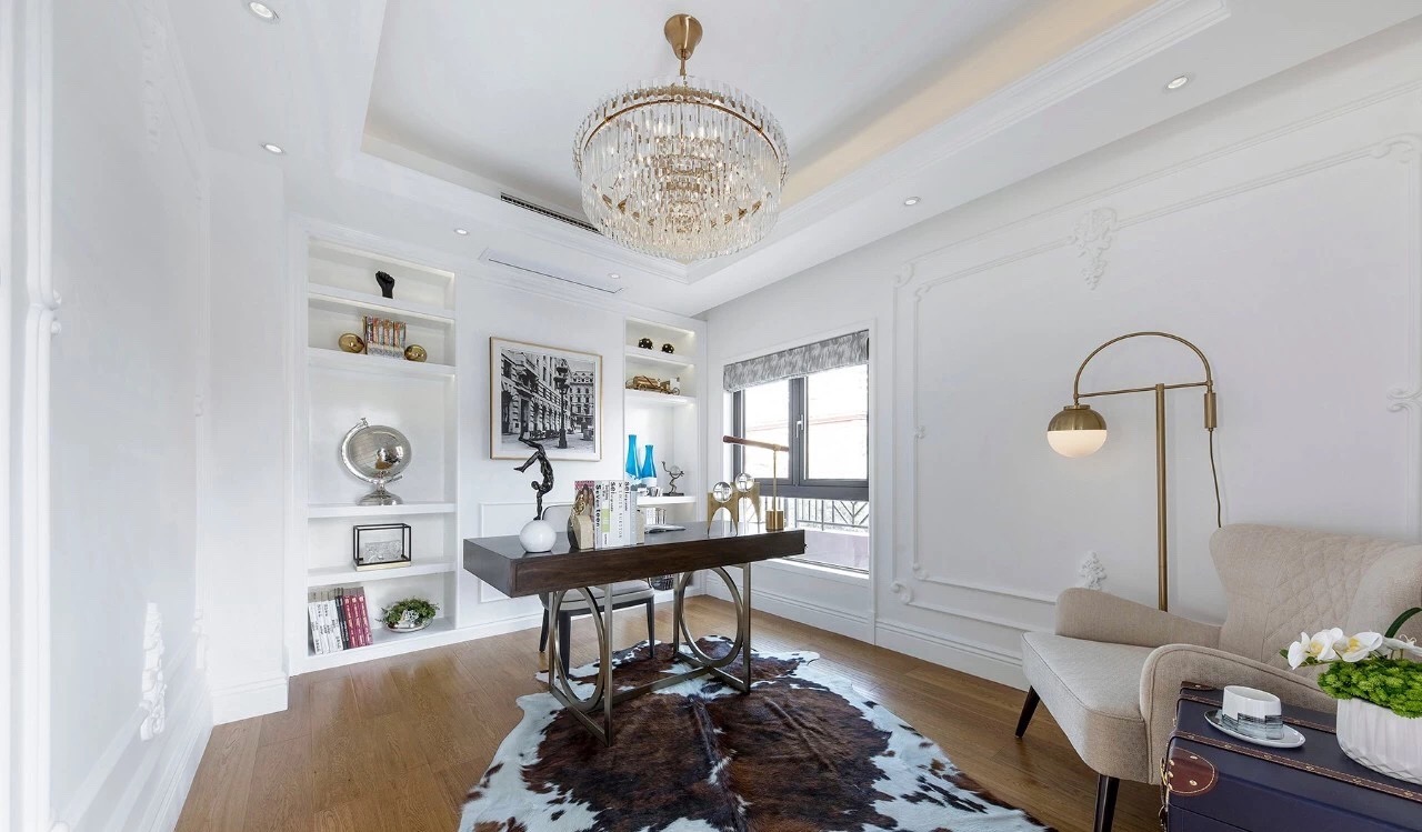 法式輕奢風格家裝設計室內裝修效果圖-書房 法式輕奢風格家裝設計室內裝修效果圖-書房