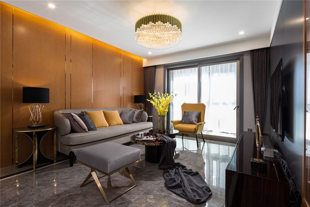 南寧市盛天華府輕奢風格三居室裝修案例