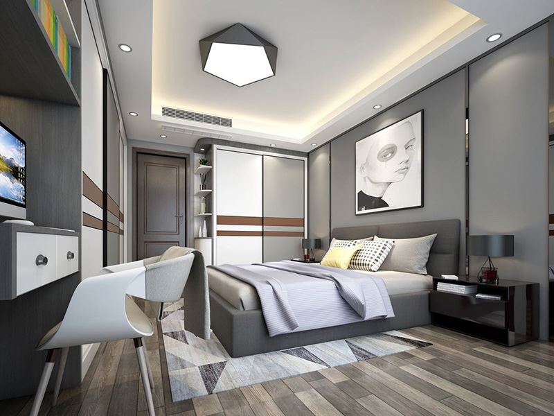 佛山市朝安金茂悅現代簡約風格三居室裝修案例