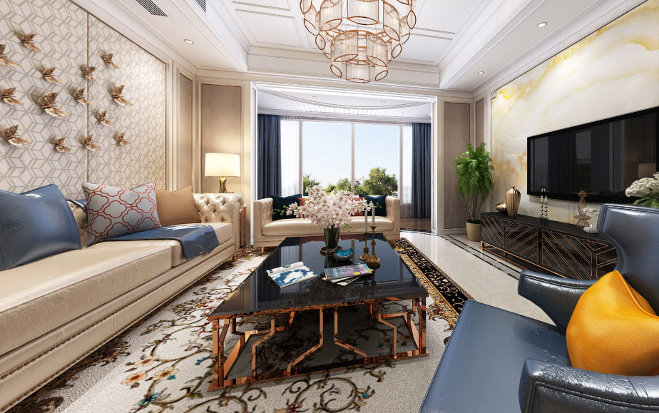 美式鄉(xiāng)村風格室內裝修效果圖-碧桂園翡翠灣四居140平米-客廳 美式鄉(xiāng)村風格室內裝修效果圖-碧桂園翡翠灣四居140平米-客廳