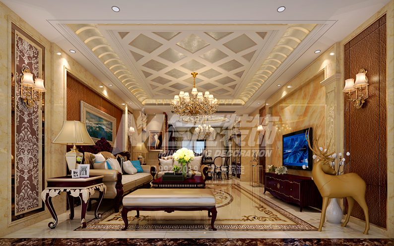 桂花洲三居120平米美式鄉村風格裝修案例-客廳 桂花洲三居120平米美式鄉村風格裝修案例-客廳