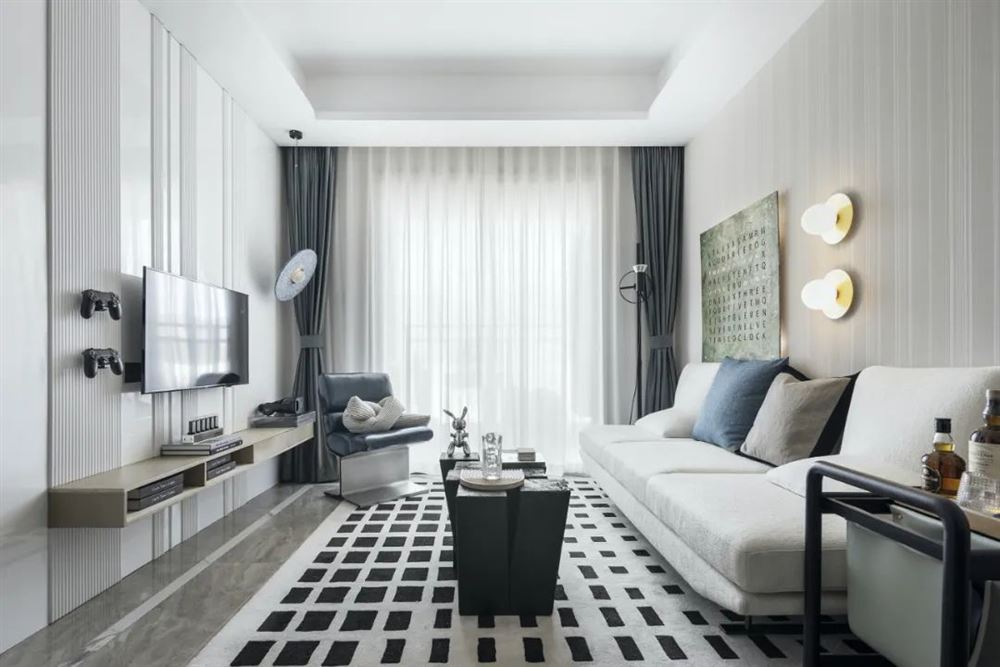 江門市富城大道住宅樓現(xiàn)代簡約風格二居室裝修案例