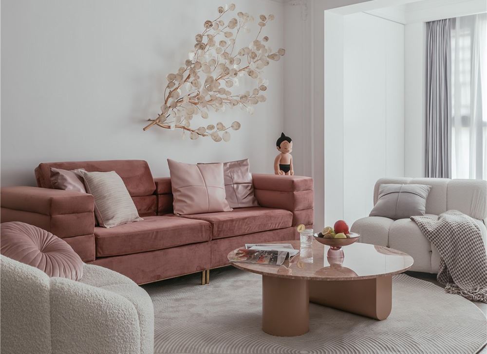 江門市富城大道住宅樓輕奢風格三居室裝修案例