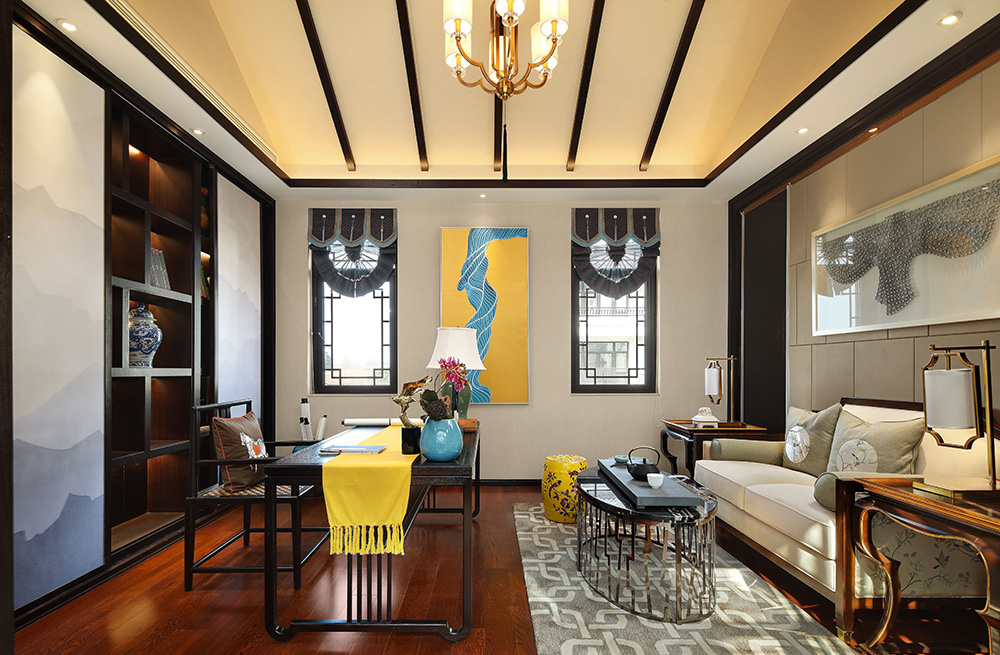 新中式風(fēng)格別墅裝修設(shè)計效果圖-碧桂園海景苑別墅568平米-別墅裝修設(shè)計書房 新中式風(fēng)格別墅裝修設(shè)計效果圖-碧桂園海景苑別墅568平米-別墅裝修設(shè)計書房