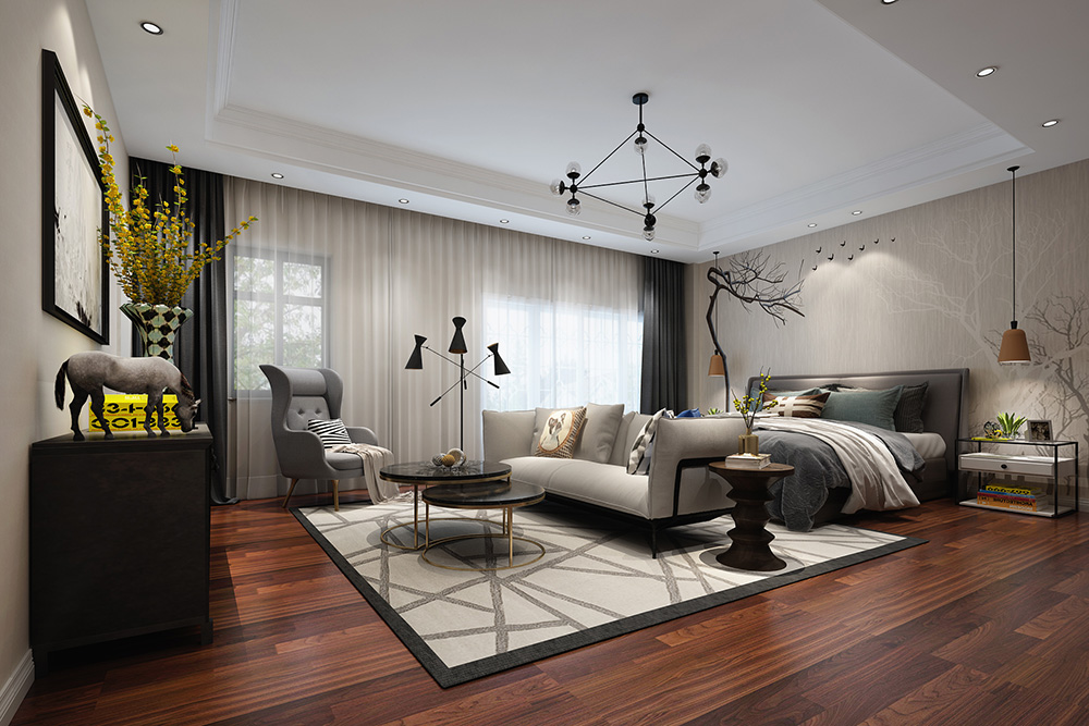 裝修公司現代簡約風格別墅裝修效果圖-主臥 裝修公司現代簡約風格別墅裝修效果圖-主臥