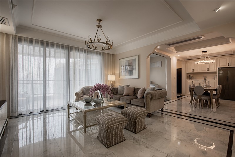 裝修案例美式輕奢風格室內裝修效果圖-客廳 裝修案例美式輕奢風格室內裝修效果圖-客廳