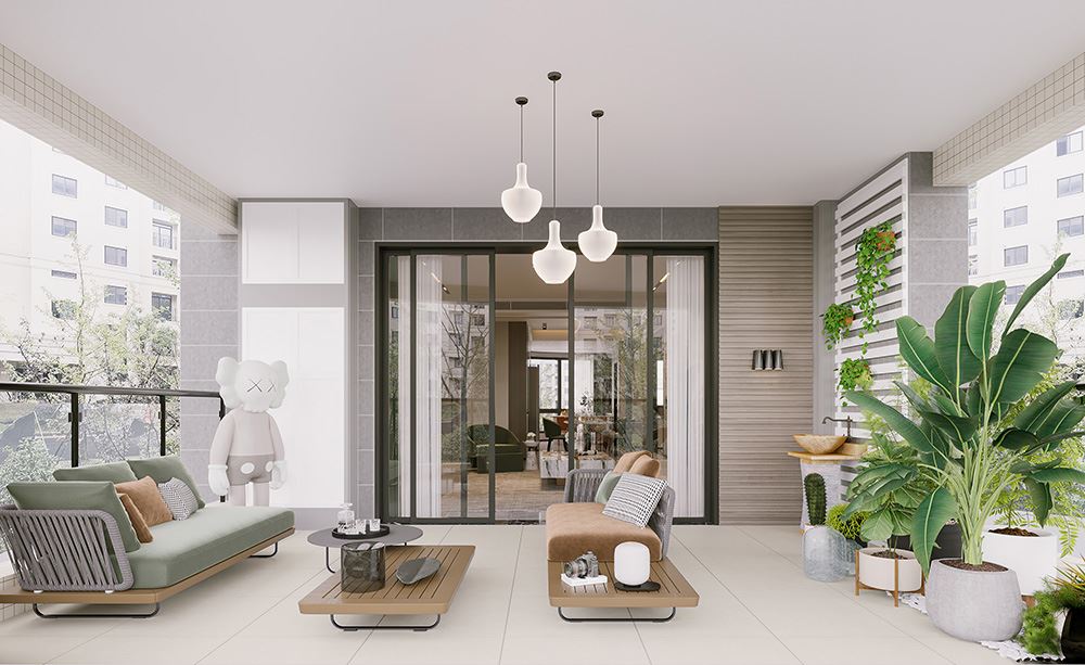 佛山市順德華潤置地廣場現代簡約風格四居室裝修案例