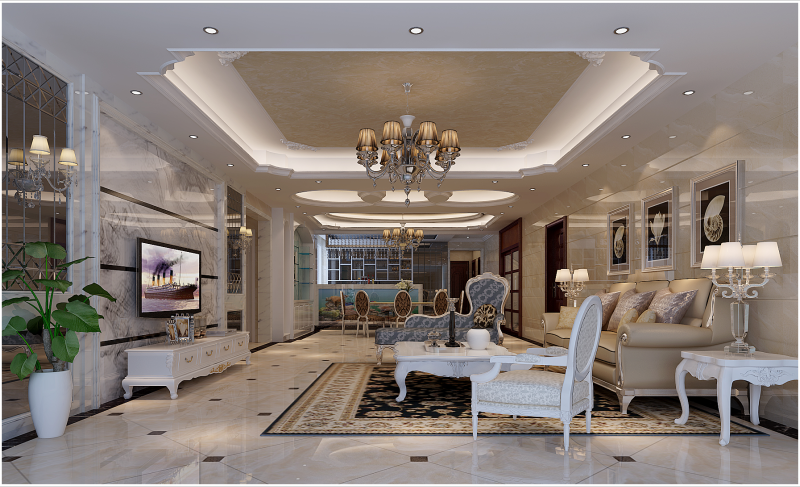 佛山裝修公司簡歐風格室內裝修效果圖-客廳 佛山裝修公司簡歐風格室內裝修效果圖-客廳