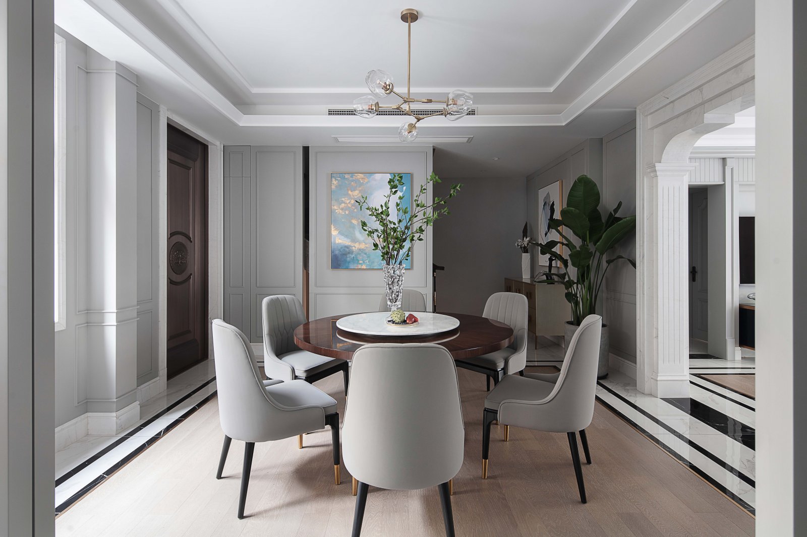 裝修案例現代輕奢風格室內裝修效果圖-餐廳 裝修案例現代輕奢風格室內裝修效果圖-餐廳