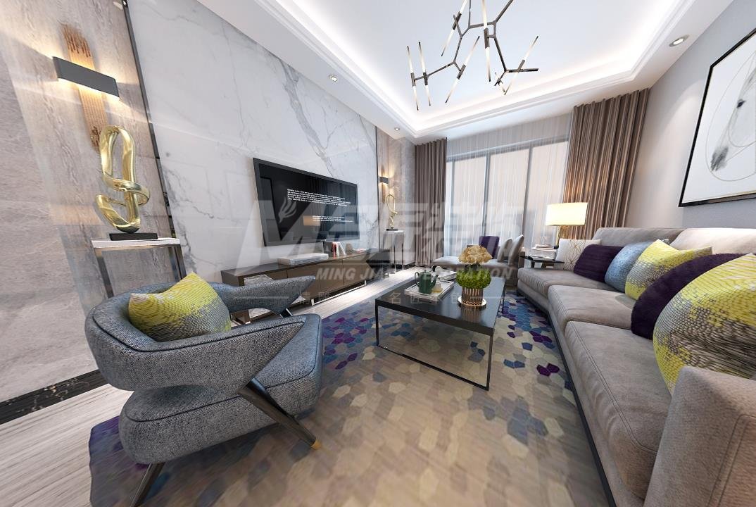 日照市華凱佳苑現代簡約風格三居室裝修案例