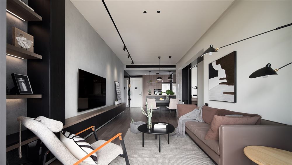 廣州市敏捷綠湖國際城現代簡約風格二居室裝修案例