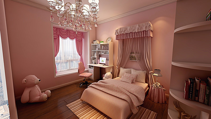 美的君蘭江山四居168平米北歐風格裝修案例-公主房 美的君蘭江山四居168平米北歐風格裝修案例-公主房