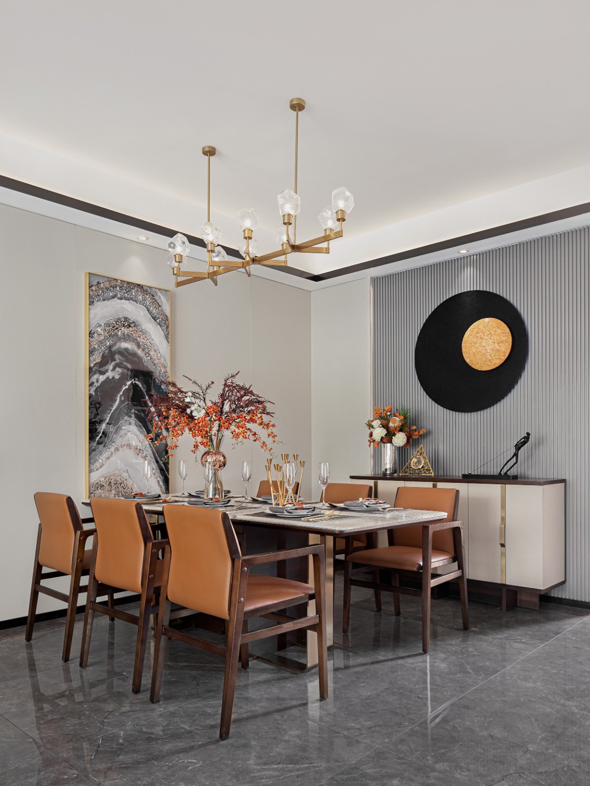 現代輕奢風格室內設計家裝案例-餐廳 現代輕奢風格室內設計家裝案例-餐廳