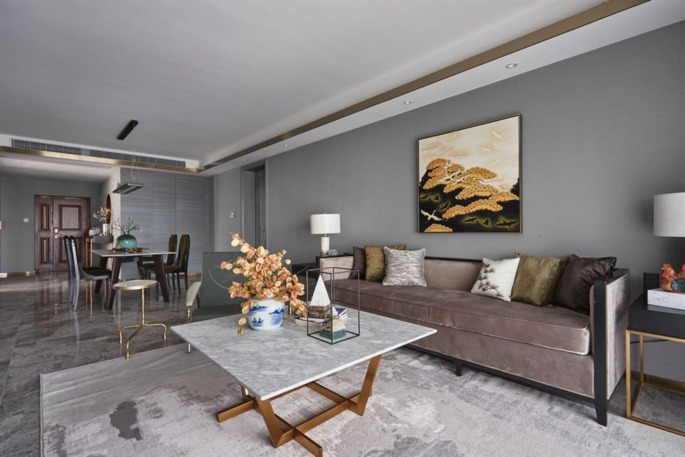 江門市半山別墅公寓新中式風(fēng)格三居室裝修案例