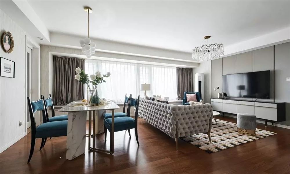 湛江市龍基花園美式風格三居室裝修案例