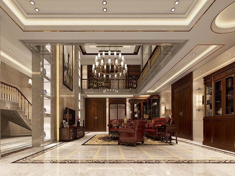 常州市彩虹城新中式風格別墅裝修案例