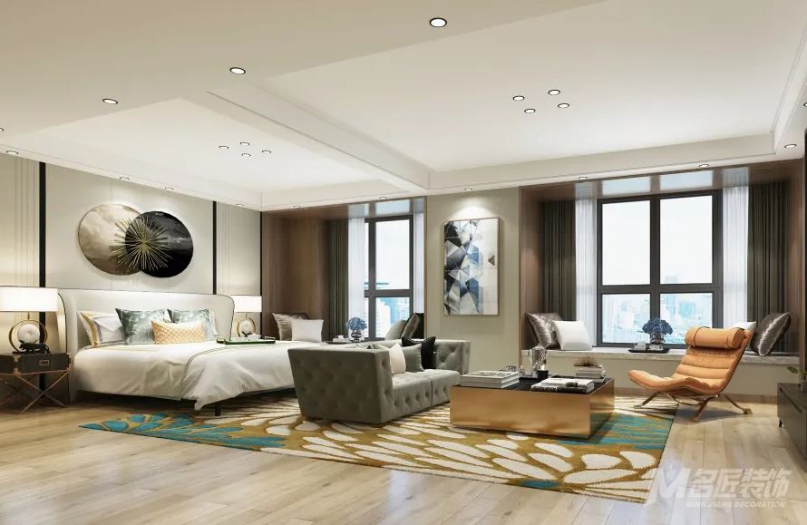 南寧市崇德園輕奢風格三居室裝修案例