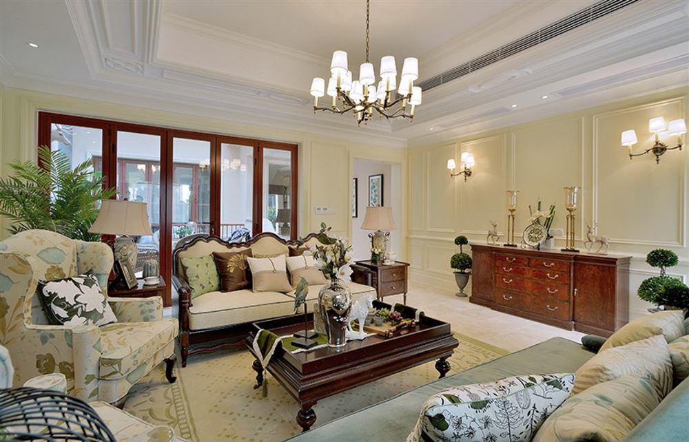 汕頭市寰宇天下花園美式風格三居室裝修案例