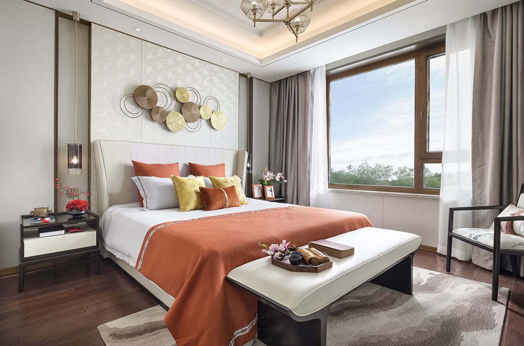 新中式風格家裝設計室內裝修效果圖-臥室 新中式風格家裝設計室內裝修效果圖-臥室