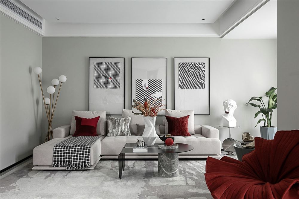 江門市寶麗花園現代簡約風格三居室裝修案例