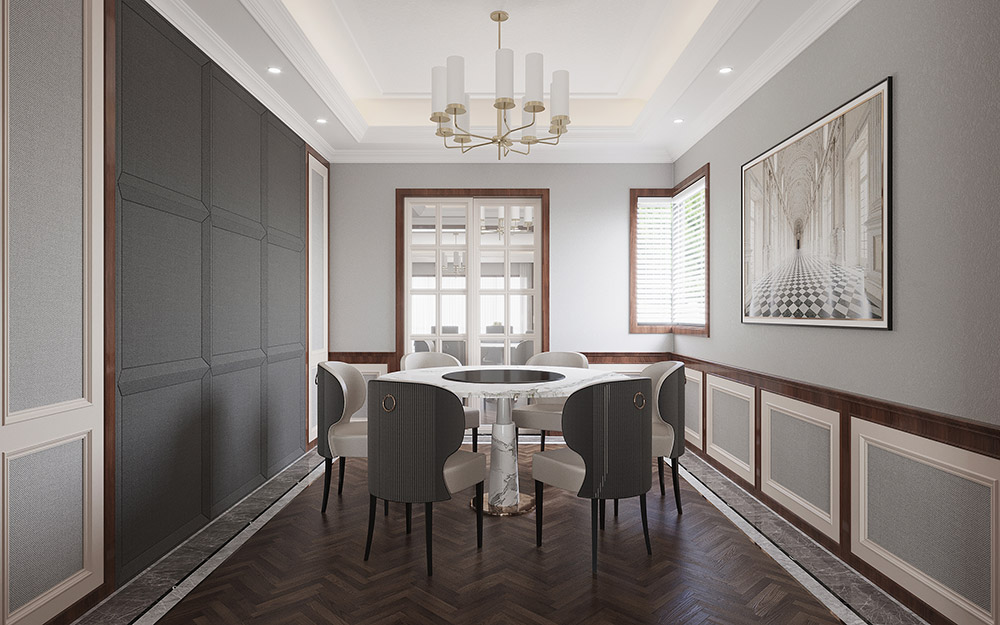 簡美風格室內裝修效果圖-九溪墅四居140平米-餐廳 簡美風格室內裝修效果圖-九溪墅四居140平米-餐廳