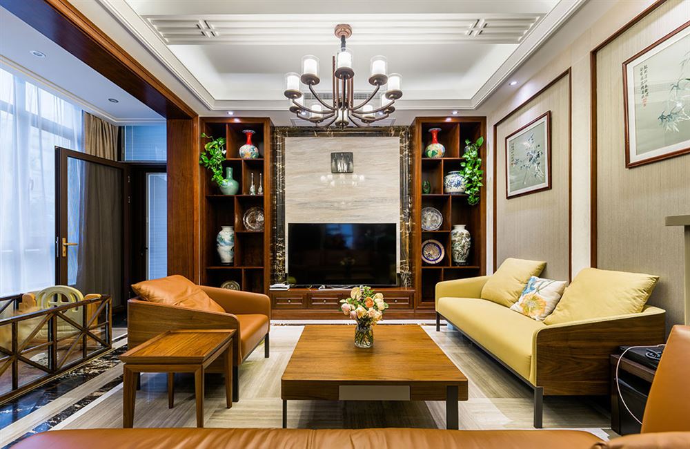 自貢市B2-5安置房新中式風格別墅裝修案例