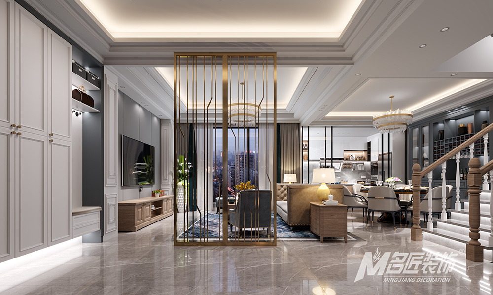 別墅裝修設計美式輕奢風格-玄關 別墅裝修設計美式輕奢風格-玄關