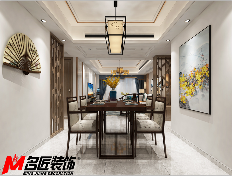 德陽市宏泰花園(羅江區(qū))新中式風(fēng)格三居室裝修案例