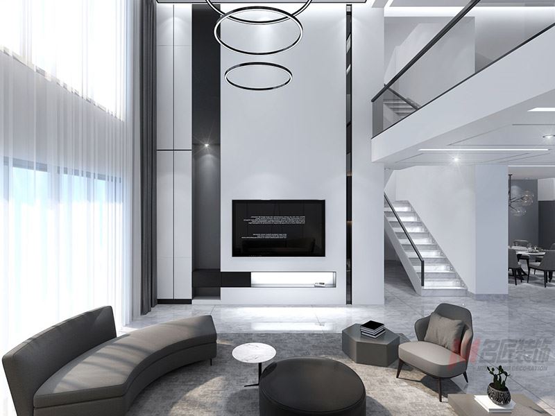 自貢市D1-10安置房現(xiàn)代簡約風格別墅裝修案例