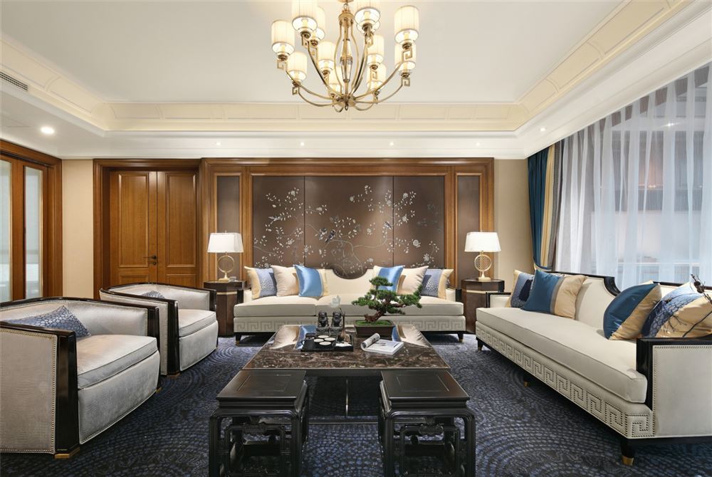 楚雄彝族自治州華翔帝景新中式風(fēng)格平層裝修案例