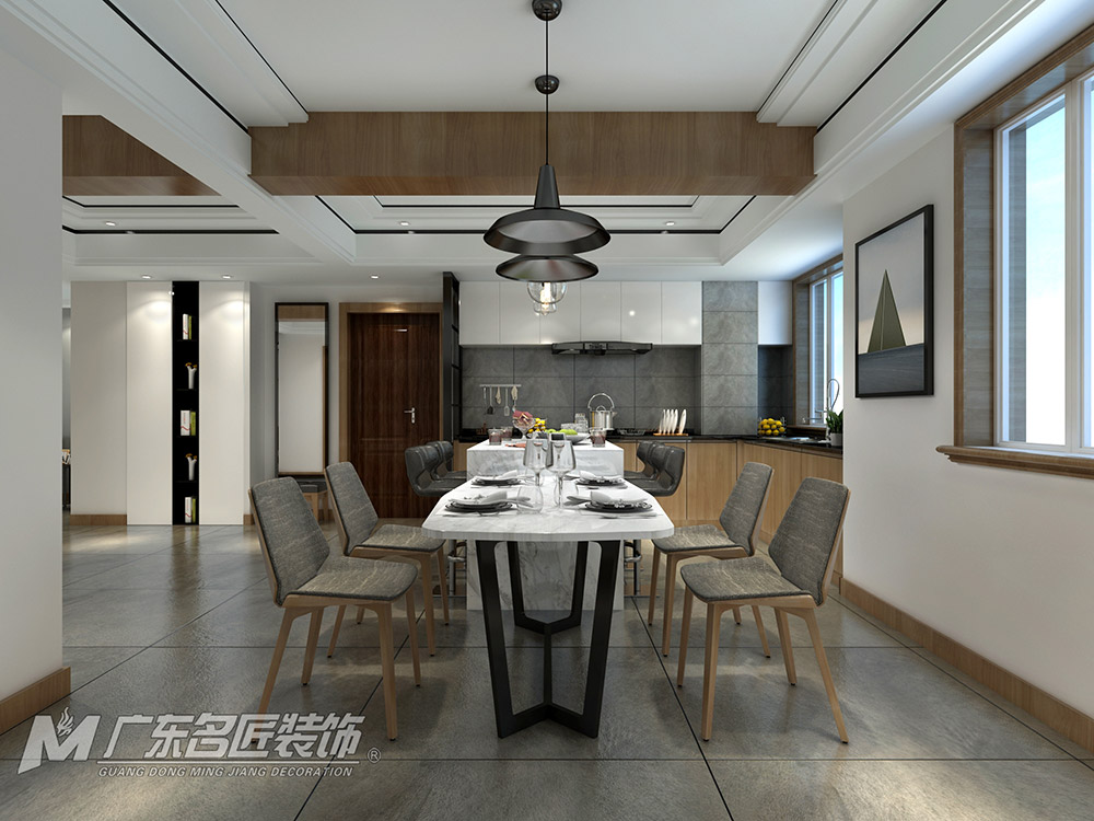越峰怡景復式180平米北歐風格裝修案例-廚餐廳 越峰怡景復式180平米北歐風格裝修案例-廚餐廳