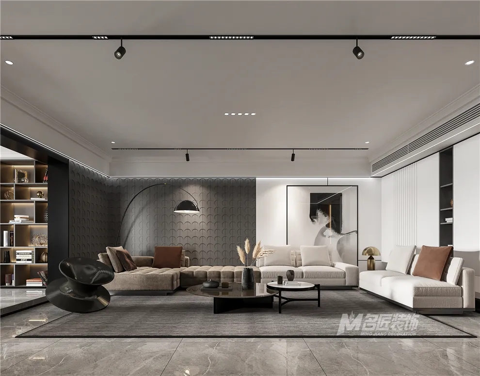 裝修公司黑白灰輕奢經(jīng)典風(fēng)格-客廳 裝修公司黑白灰輕奢經(jīng)典風(fēng)格-客廳