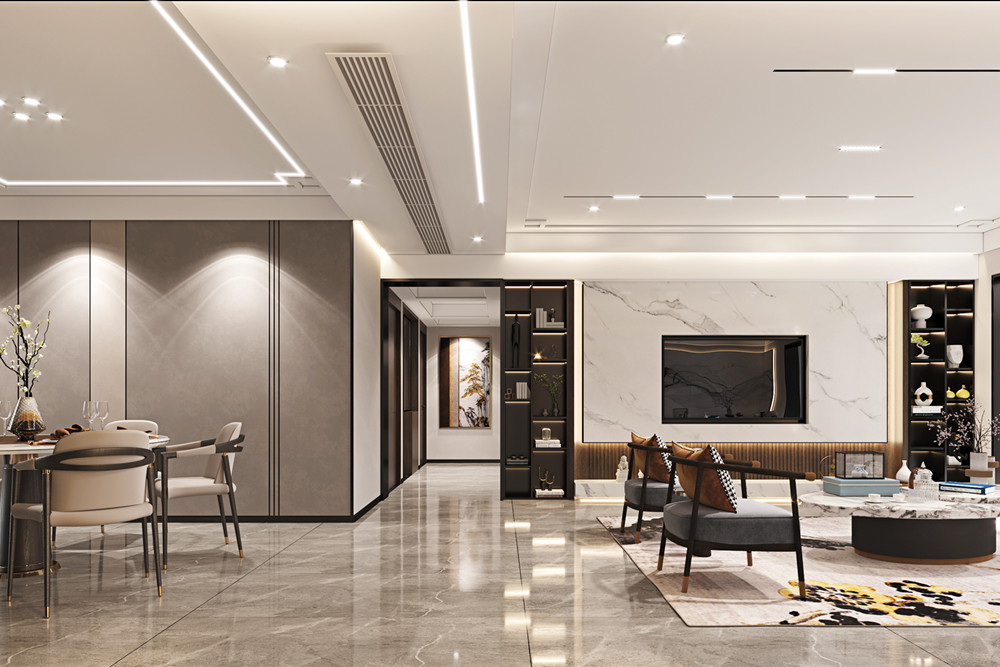 汕頭市熙海岸花園新中式風格四居室裝修案例