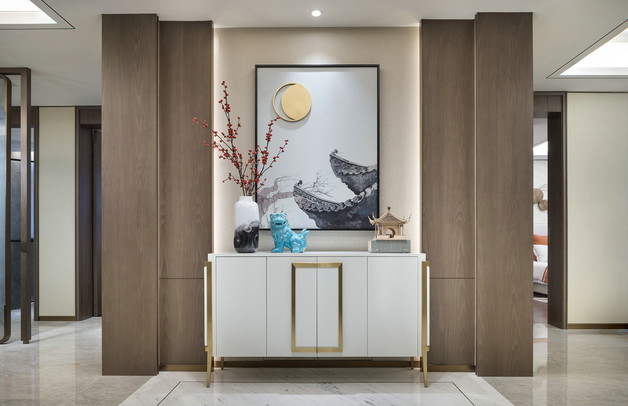 廣州市珠光御景壹號新中式風格四居室裝修案例