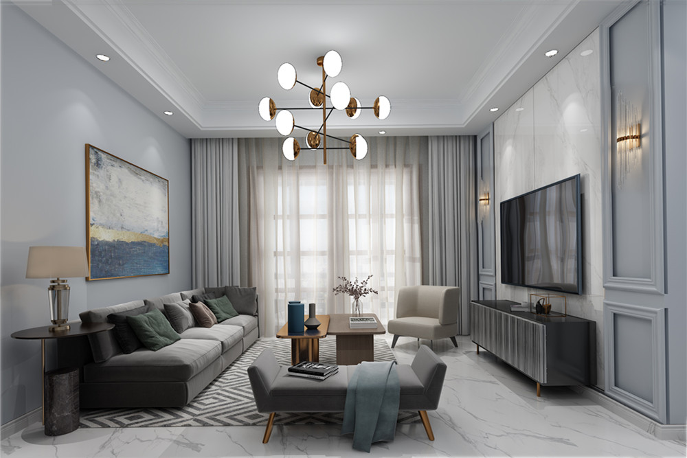 南寧市潤華尚城街區(qū)現(xiàn)代簡約風(fēng)格三居室裝修案例