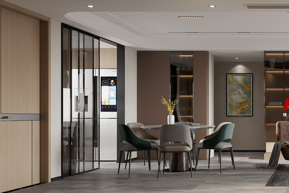 嘉興市中天熙景誠品輕奢風格三居室裝修案例