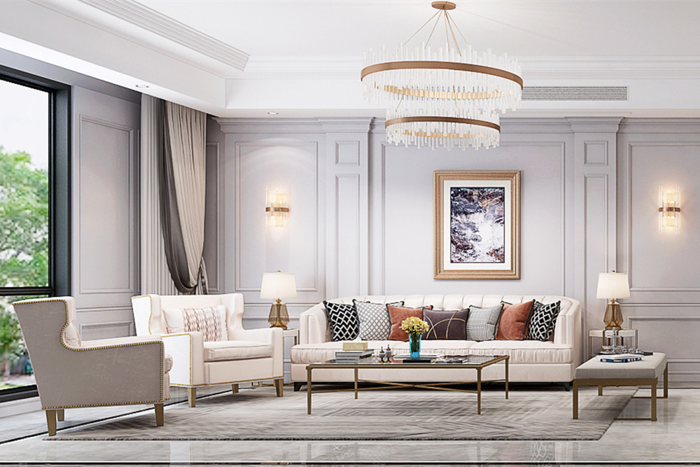 嘉興市合景尚峰美式風(fēng)格四居室裝修案例