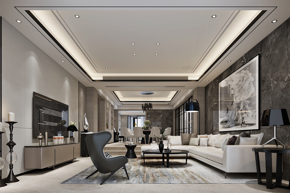 嘉興市萬城明月公館現(xiàn)代簡(jiǎn)約風(fēng)格四居室裝修案例